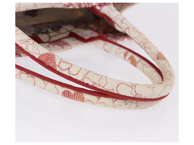 Christian Dior Book Tote Canvas White Red Auth ka6183V Bianco Rosso - vista 9