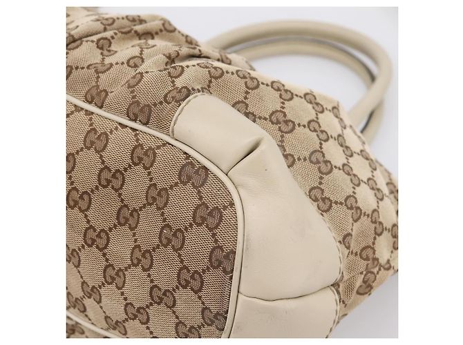 Borsa GUCCI GG Canvas Sukey 2way Beige Gold 247902 Auth 201493 D'oro - vista 16