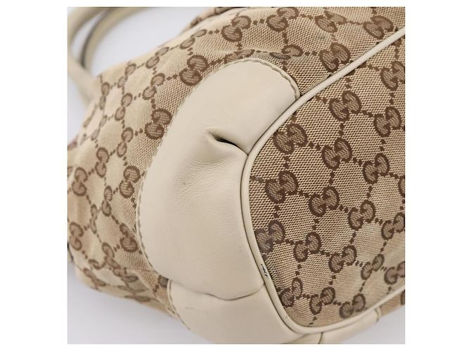 Borsa GUCCI GG Canvas Sukey 2way Beige Gold 247902 Auth 201493 D'oro - vista 17