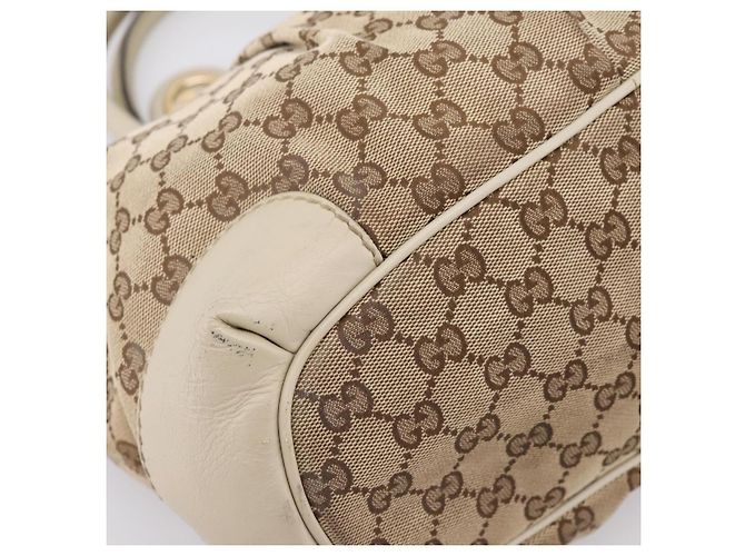 Borsa GUCCI GG Canvas Sukey 2way Beige Gold 247902 Auth 201493 D'oro - vista 19