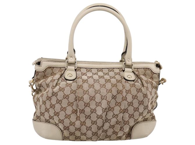 Borsa GUCCI GG Canvas Sukey 2way Beige Gold 247902 Auth 201493 D'oro - vista 2