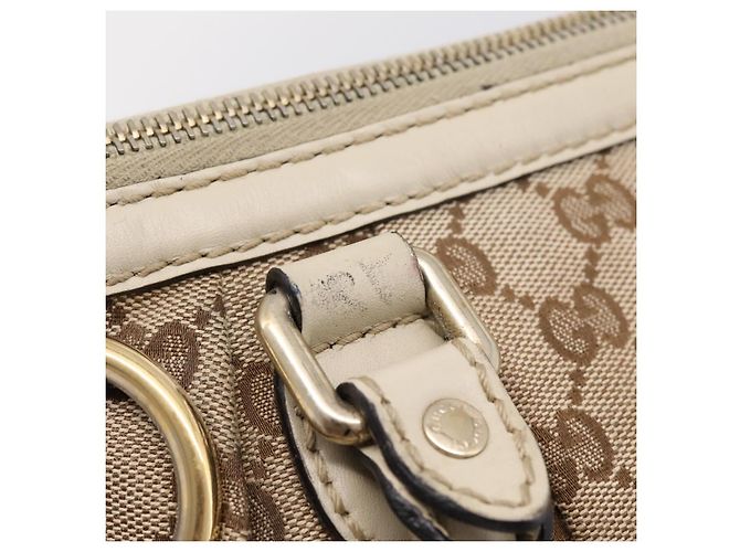 Borsa GUCCI GG Canvas Sukey 2way Beige Gold 247902 Auth 201493 D'oro - vista 22