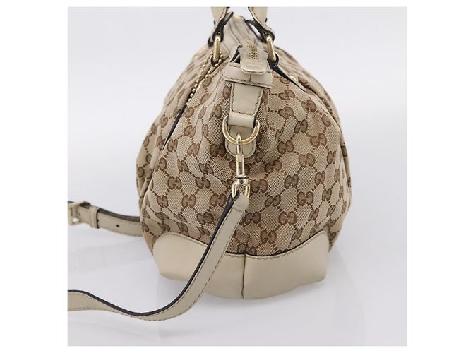 Borsa GUCCI GG Canvas Sukey 2way Beige Gold 247902 Auth 201493 D'oro - vista 4