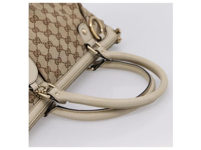Borsa GUCCI GG Canvas Sukey 2way Beige Gold 247902 Auth 201493 D'oro - vista 7