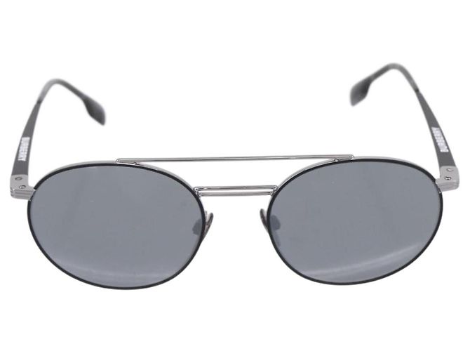 BURBERRY Sonnenbrille Metal Black Silver Auth BA15586V Schwarz Silber - Ansicht 2