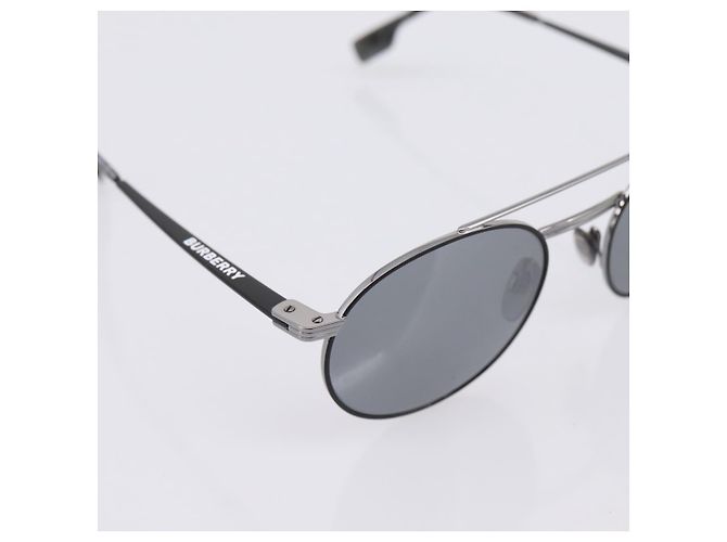 BURBERRY Sonnenbrille Metal Black Silver Auth BA15586V Schwarz Silber - Ansicht 6