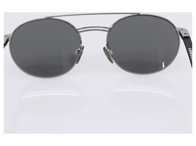 BURBERRY Sonnenbrille Metal Black Silver Auth BA15586V Schwarz Silber - Ansicht 8