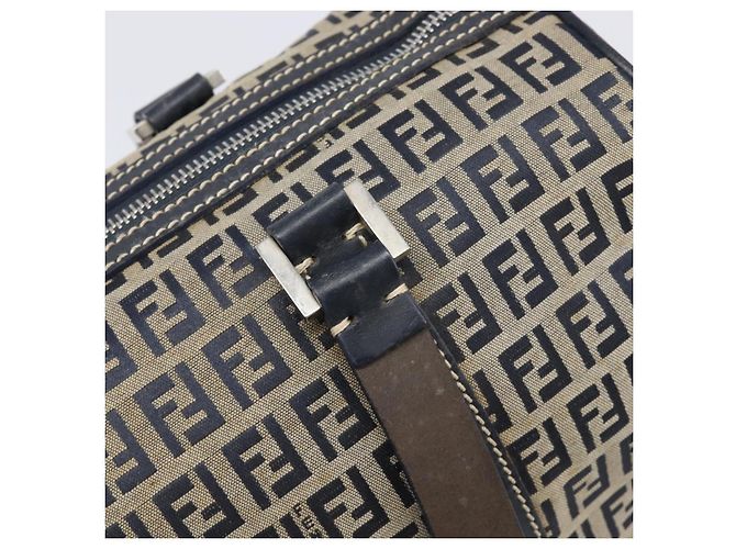 Borsa Boston FENDI Zucchino Canvas Navy Silver Auth 203884 Argento Blu navy - vista 10