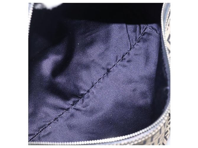 Borsa Boston FENDI Zucchino Canvas Navy Silver Auth 203884 Argento Blu navy - vista 11