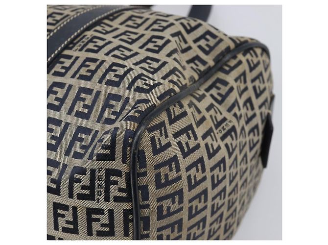 Borsa Boston FENDI Zucchino Canvas Navy Silver Auth 203884 Argento Blu navy - vista 14