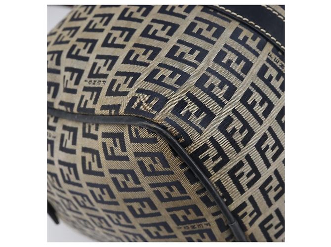 Borsa Boston FENDI Zucchino Canvas Navy Silver Auth 203884 Argento Blu navy - vista 15