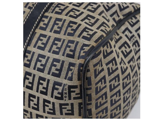 Borsa Boston FENDI Zucchino Canvas Navy Silver Auth 203884 Argento Blu navy - vista 16
