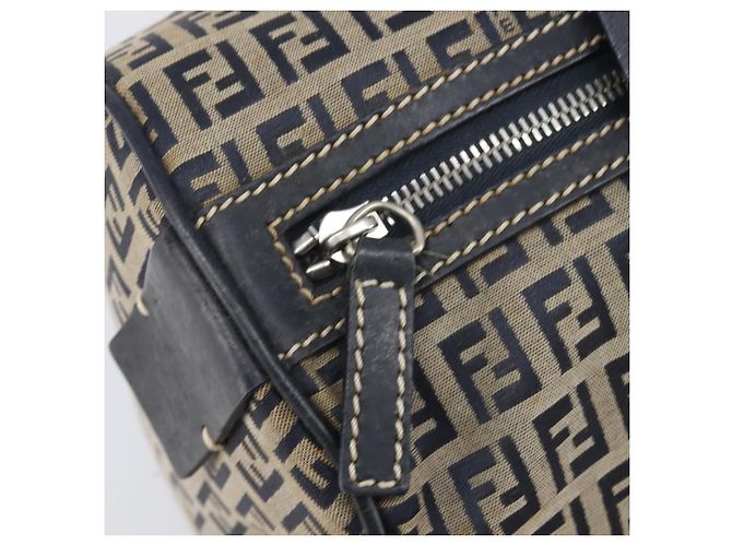 Borsa Boston FENDI Zucchino Canvas Navy Silver Auth 203884 Argento Blu navy - vista 18