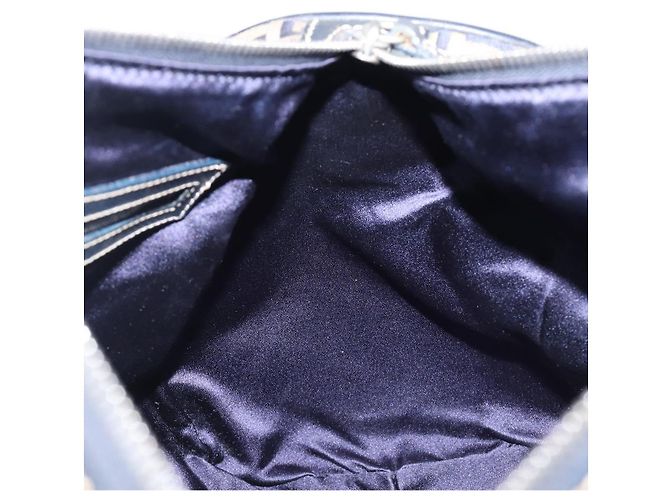 Borsa Boston FENDI Zucchino Canvas Navy Silver Auth 203884 Argento Blu navy - vista 21