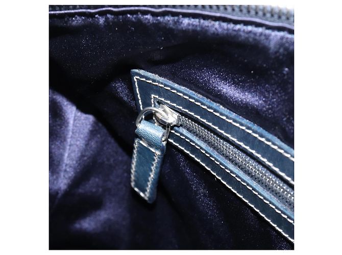 Borsa Boston FENDI Zucchino Canvas Navy Silver Auth 203884 Argento Blu navy - vista 23