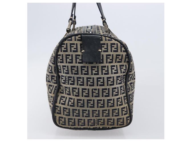 Borsa Boston FENDI Zucchino Canvas Navy Silver Auth 203884 Argento Blu navy - vista 3