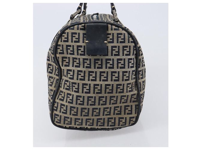 Borsa Boston FENDI Zucchino Canvas Navy Silver Auth 203884 Argento Blu navy - vista 4