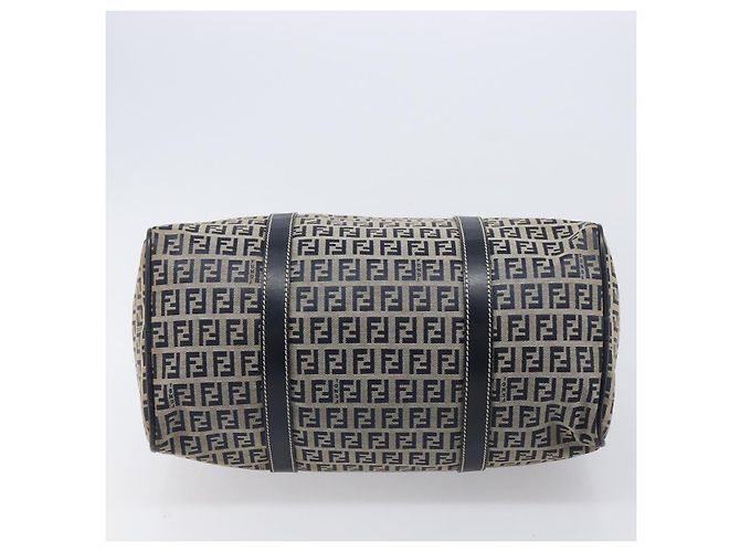 Borsa Boston FENDI Zucchino Canvas Navy Silver Auth 203884 Argento Blu navy - vista 5
