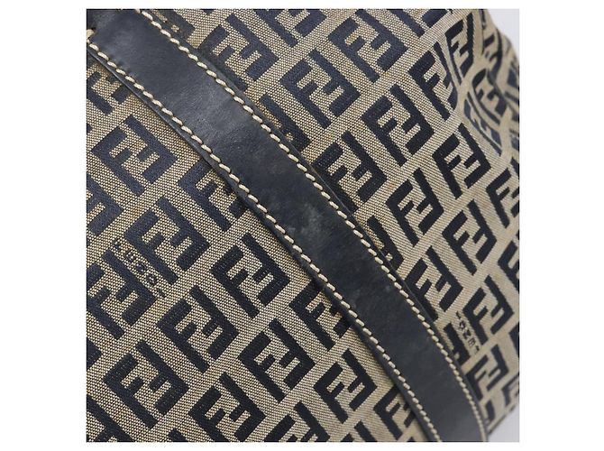 Borsa Boston FENDI Zucchino Canvas Navy Silver Auth 203884 Argento Blu navy - vista 9