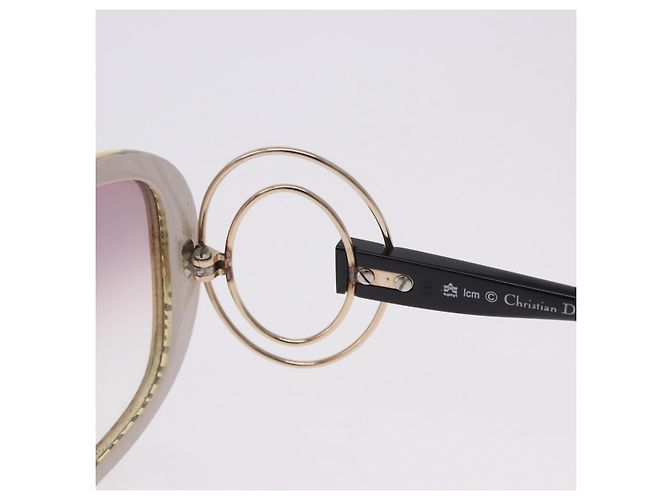 Occhiali da sole Christian Dior Plastica Beige Tono Oro Auth ar14225V - vista 10
