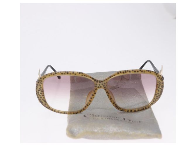 Occhiali da sole Christian Dior Plastica Beige Tono Oro Auth ar14225V - vista 14