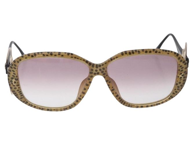 Occhiali da sole Christian Dior Plastica Beige Tono Oro Auth ar14225V - vista 2