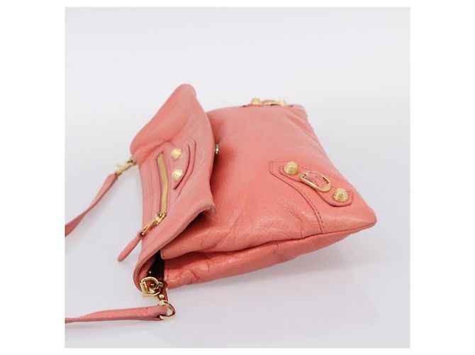 Borsa a tracolla BALENCIAGA Giant Envelope in pelle Pink Gold Auth 204813A Rosa D'oro - vista 4