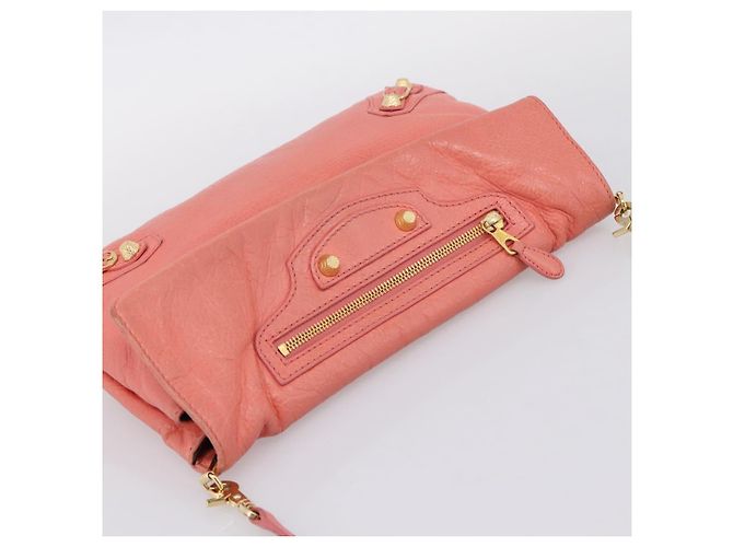 Borsa a tracolla BALENCIAGA Giant Envelope in pelle Pink Gold Auth 204813A Rosa D'oro - vista 6