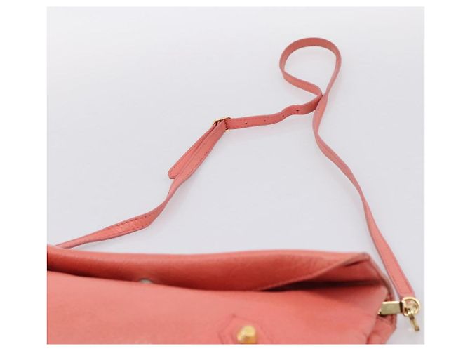 Borsa a tracolla BALENCIAGA Giant Envelope in pelle Pink Gold Auth 204813A Rosa D'oro - vista 8