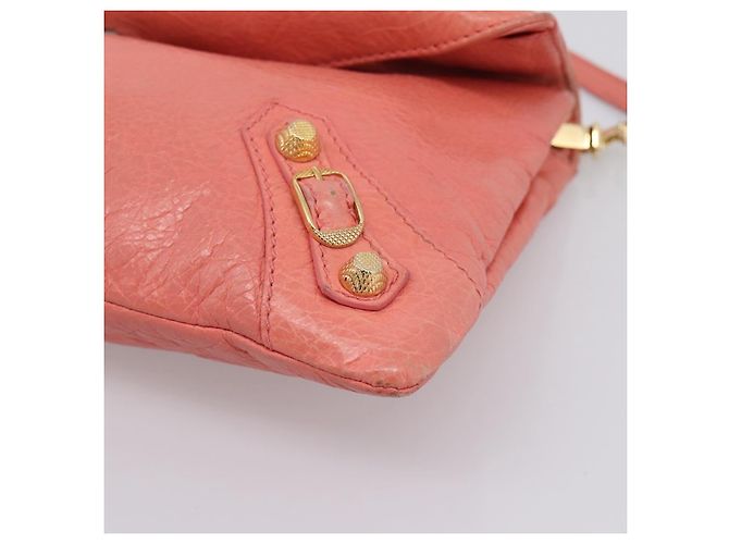 Borsa a tracolla BALENCIAGA Giant Envelope in pelle Pink Gold Auth 204813A Rosa D'oro - vista 9