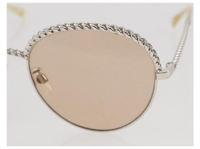 Gafas de sol CHANEL metal Gold CC Auth 204787M Dorado - vista 4