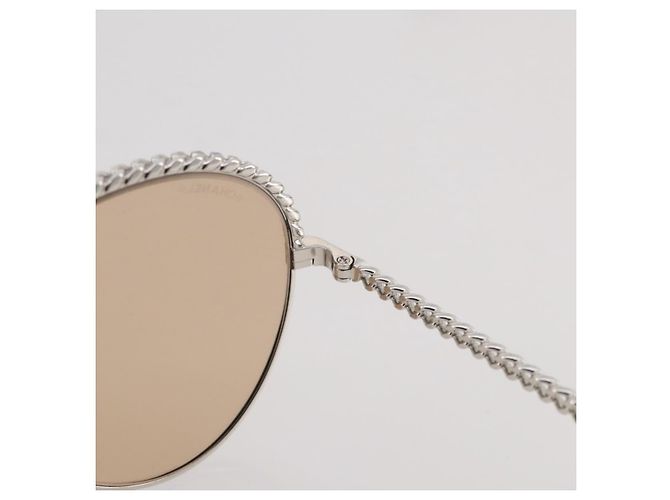 Gafas de sol CHANEL metal Gold CC Auth 204787M Dorado - vista 8