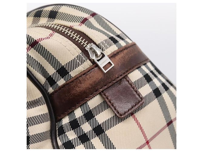 BURBERRY Nova Check Handtasche Canvas Beige Silver Auth 205173 Silber - Ansicht 18