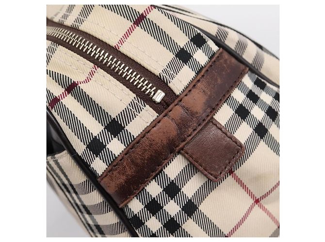 BURBERRY Nova Check Handtasche Canvas Beige Silver Auth 205173 Silber - Ansicht 9