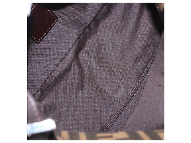 Borsa a tracolla FENDI Zucca Canvas Mamma Baguette Marrone Nero Auth 204131V - vista 11