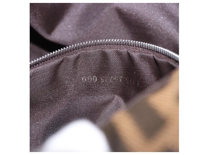 Borsa a tracolla FENDI Zucca Canvas Mamma Baguette Marrone Nero Auth 204131V - vista 12