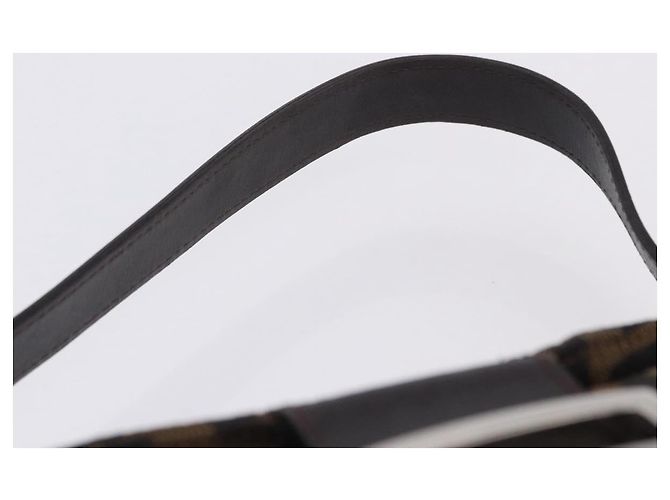 Borsa a tracolla FENDI Zucca Canvas Mamma Baguette Marrone Nero Auth 204131V - vista 14