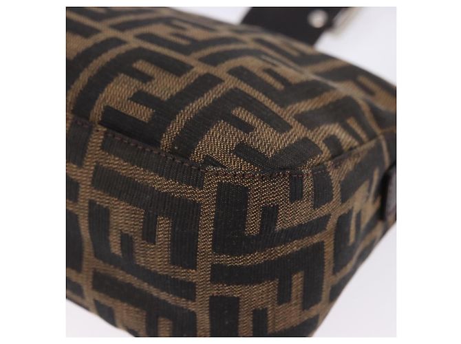 Borsa a tracolla FENDI Zucca Canvas Mamma Baguette Marrone Nero Auth 204131V - vista 16