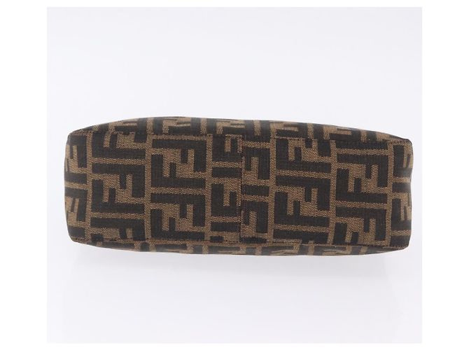 Borsa a tracolla FENDI Zucca Canvas Mamma Baguette Marrone Nero Auth 204131V - vista 5