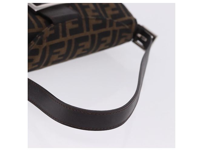 Borsa a tracolla FENDI Zucca Canvas Mamma Baguette Marrone Nero Auth 204131V - vista 7