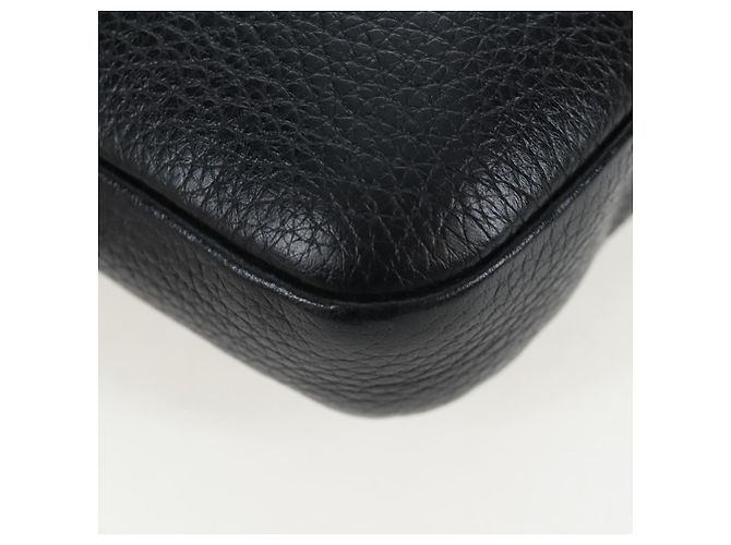 PRADA Schultertasche Vittero Dino Leather Black Silver Auth 202911V Schwarz Silber - Ansicht 17