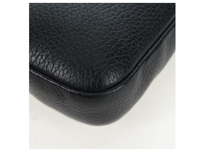 PRADA Schultertasche Vittero Dino Leather Black Silver Auth 202911V Schwarz Silber - Ansicht 18