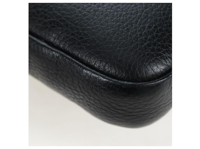 PRADA Schultertasche Vittero Dino Leather Black Silver Auth 202911V Schwarz Silber - Ansicht 19