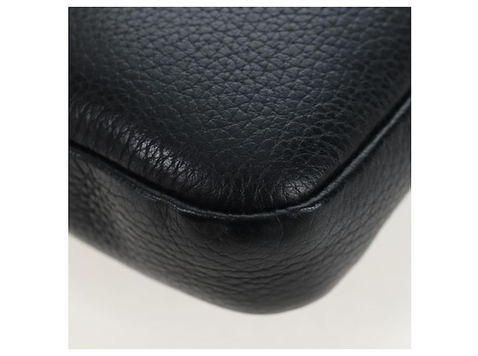 PRADA Schultertasche Vittero Dino Leather Black Silver Auth 202911V Schwarz Silber - Ansicht 20