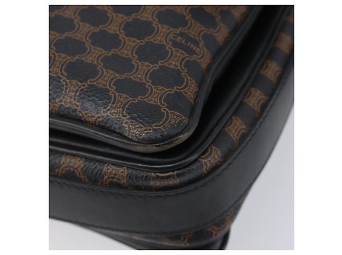 Céline CELINE Macadam Schultertasche PVC Leder Schwarz Goldfarben Auth BA15505 - Ansicht 10