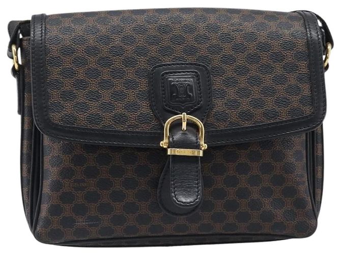 Céline CELINE Macadam Schultertasche PVC Leder Schwarz Goldfarben Auth BA15505 - Ansicht 13