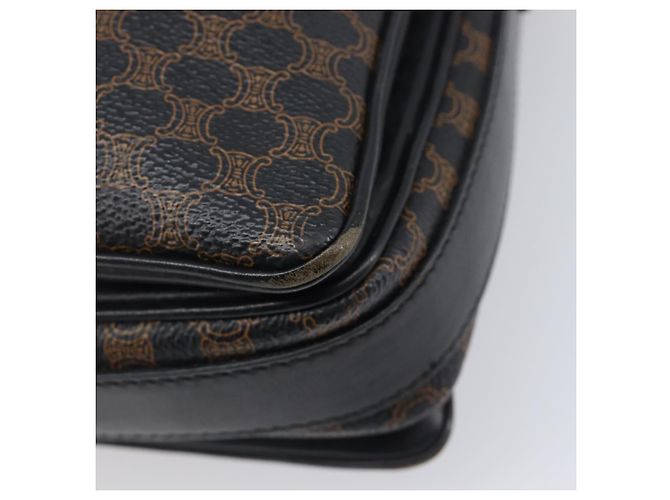 Céline CELINE Macadam Schultertasche PVC Leder Schwarz Goldfarben Auth BA15505 - Ansicht 18