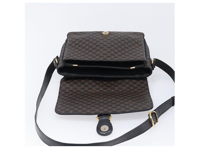 Céline CELINE Macadam Schultertasche PVC Leder Schwarz Goldfarben Auth BA15505 - Ansicht 22