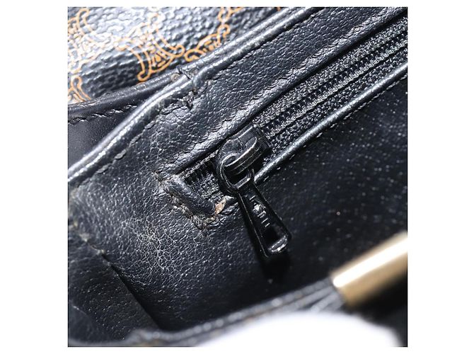 Céline CELINE Macadam Schultertasche PVC Leder Schwarz Goldfarben Auth BA15505 - Ansicht 26