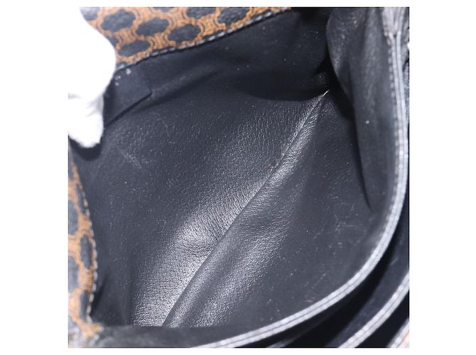 Céline CELINE Macadam Schultertasche PVC Leder Schwarz Goldfarben Auth BA15505 - Ansicht 28
